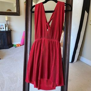 Satin dress with top that ties